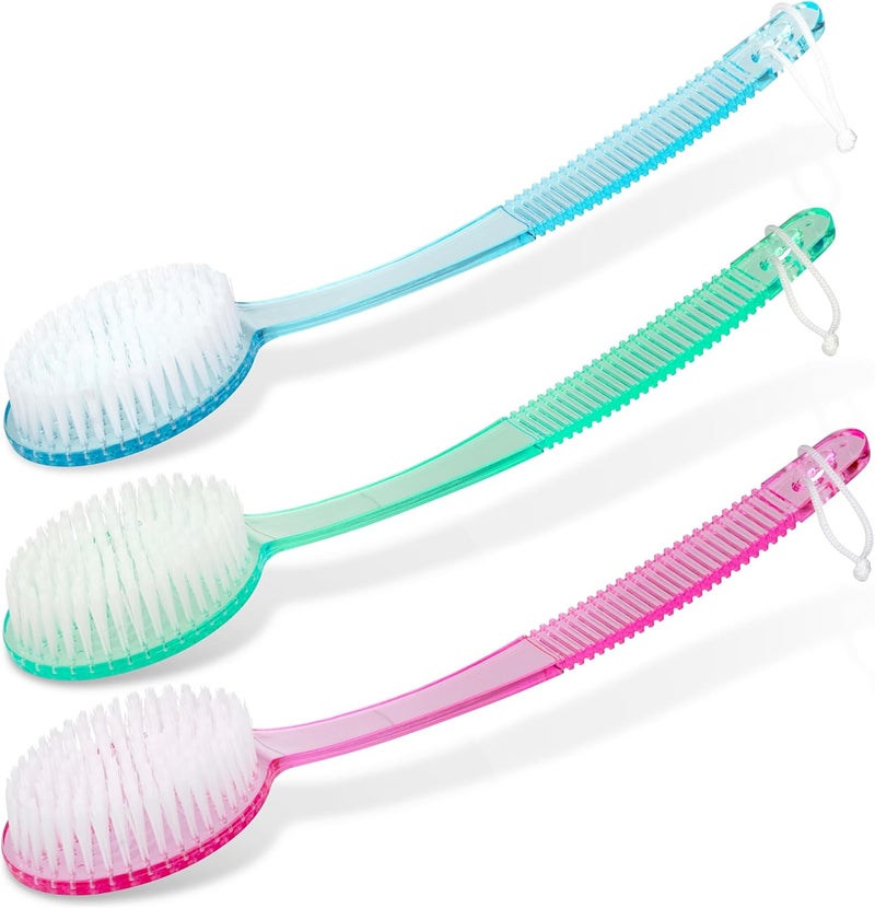 DecorRack Bath Brush with Bristles, Long Handle for Exfoliating Back, Body, and Feet, Bath and Shower Scrubber, Random Color (1 Pack) - Image 1